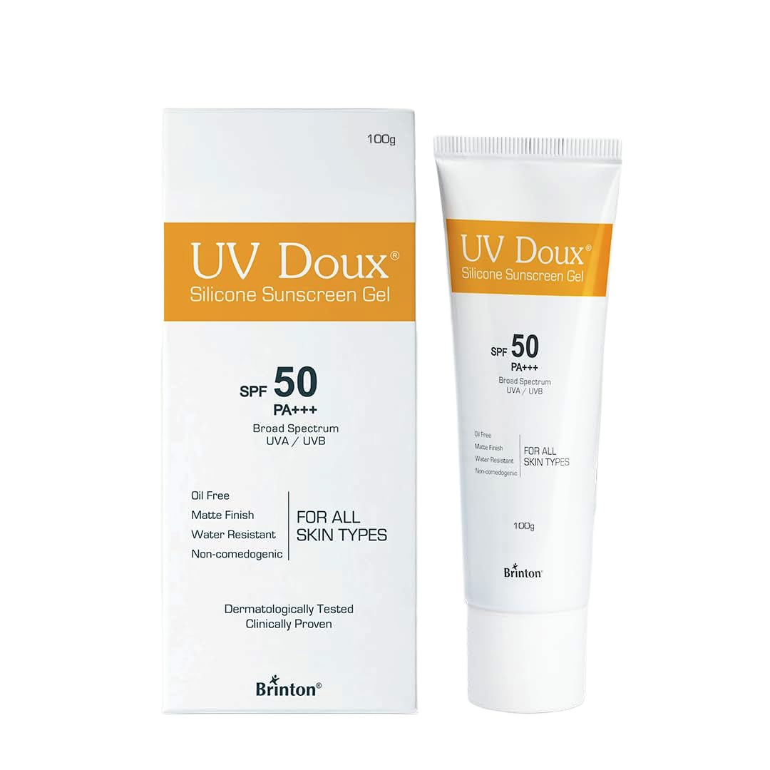 UV Doux Silicone Sunscreen Gel SPF 50 PA+++|India’s No.1 Dermatologist Recommended Brand|Invitro,In-Vivo Tested|UVA/UVB Protection, Benzene Free|No White Cast |Oily & Acne-Prone Skin |50 g