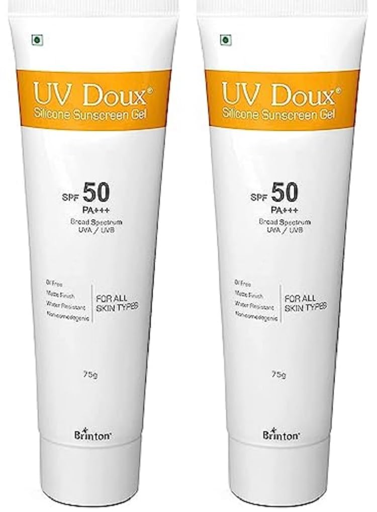 UV Doux Silicone Sunscreen Gel SPF 50 PA+++|India’s No.1 Dermatologist Recommended Brand|Invitro,In-Vivo Tested|UVA/UVB Protection, Benzene Free|No White Cast |Oily & Acne-Prone Skin |50 g