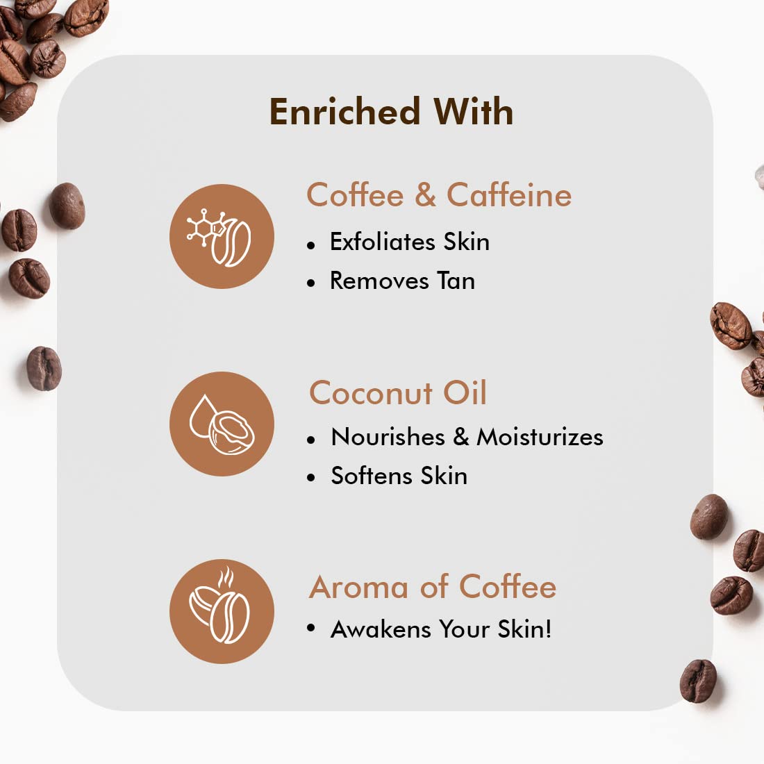 mCaffeine Exfoliating Coffee Body Scrub for Soft-Smooth Skin & Tan Removal | For Women & Men | De-Tan Bathing Scrub with Coconut Oil | Removes Dirt & Dead Skin from Neck, Knees, Elbows & Arms | All Skin Types - 55gm