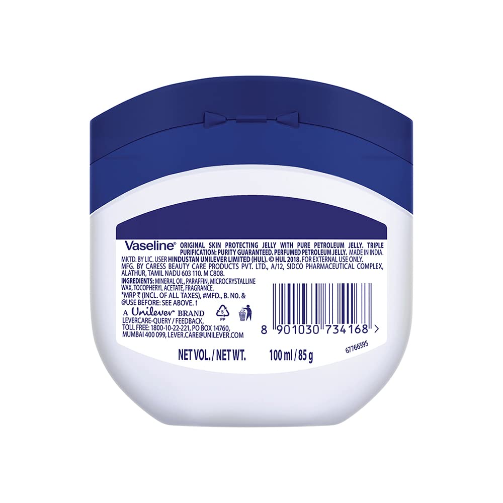 Vaseline Original Skin Protecting Jelly, with Multivitamins & Enhanced Fragrance, 85g