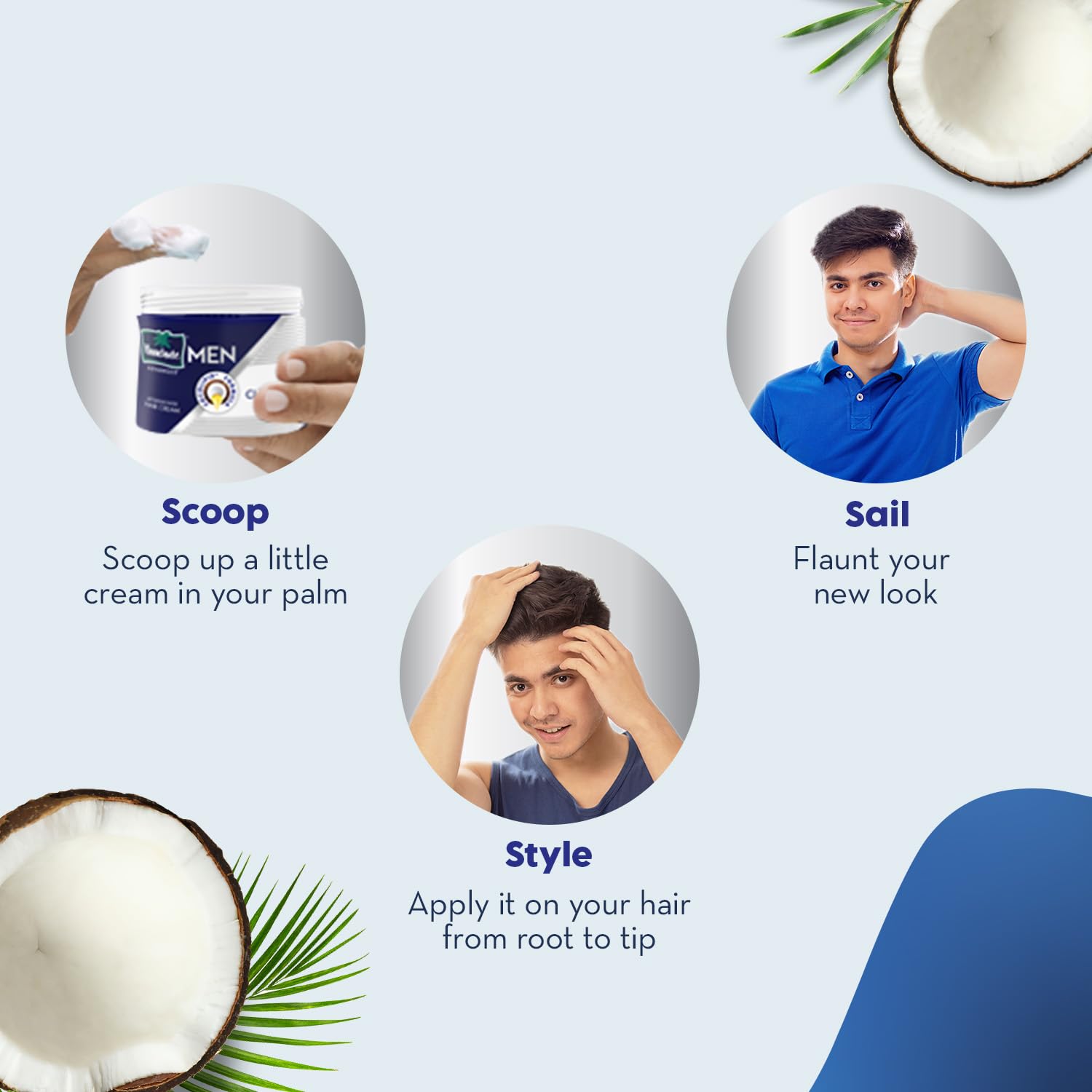 Parachute Advansed Hair Cream for Men, 100ml (Pack of 3)|Hair Cream After Shower |Non Sticky Oil Replacement Hair Cream |Goodness of Coconut