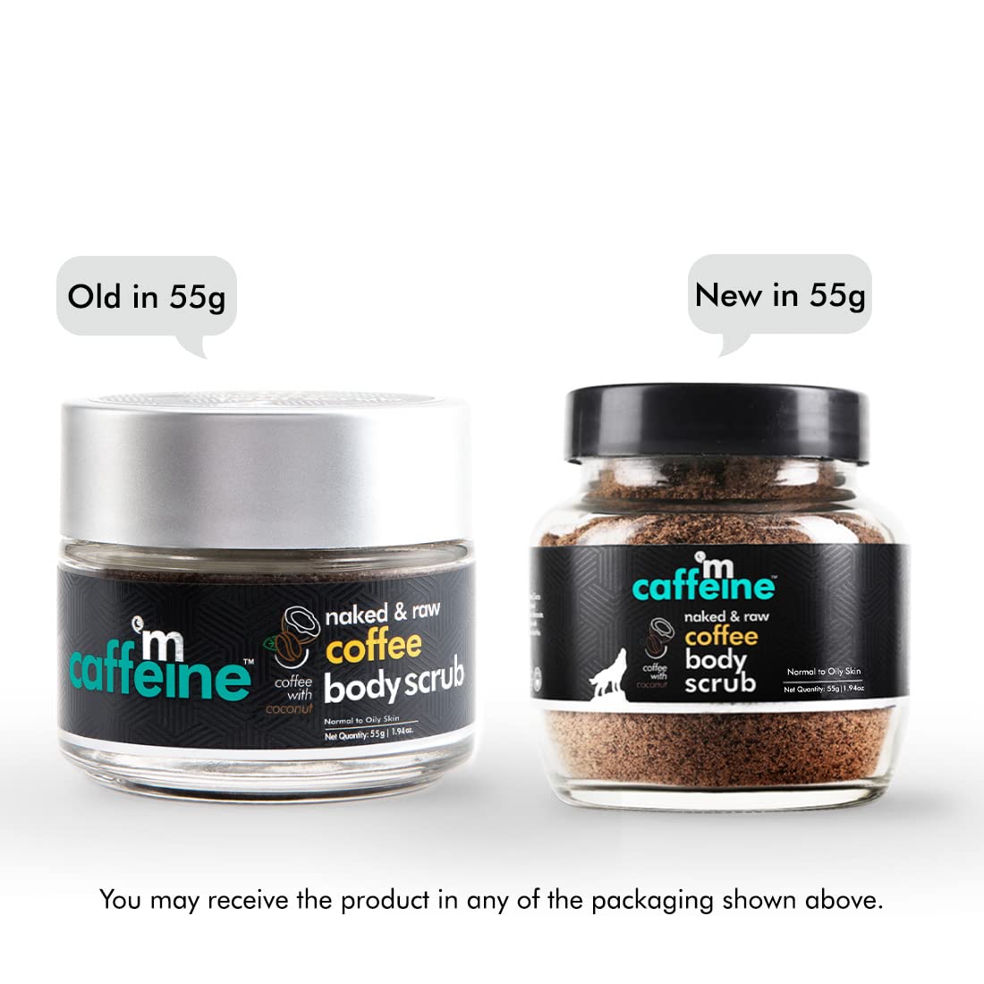mCaffeine Exfoliating Coffee Body Scrub for Soft-Smooth Skin & Tan Removal | For Women & Men | De-Tan Bathing Scrub with Coconut Oil | Removes Dirt & Dead Skin from Neck, Knees, Elbows & Arms | All Skin Types - 55gm