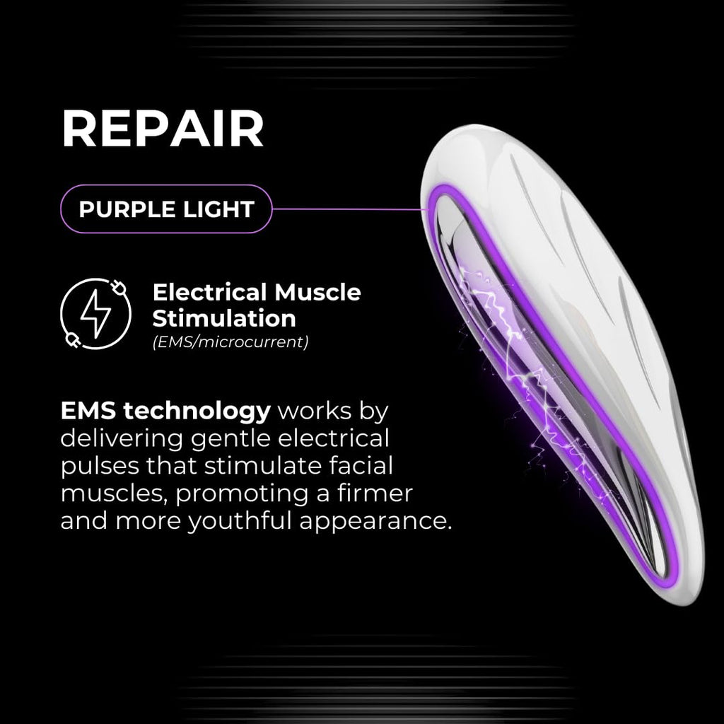 Numour G.O.A.T Smart Electric Gua Sha Handheld Face Massager Machine For Facial | EMS Technology with LED Purple, Blue & Red Light Therapy for Face | Sonic Pulsations, Hot & Cold Massage | Anti-Aging, Acne Clearing, Skin Repair