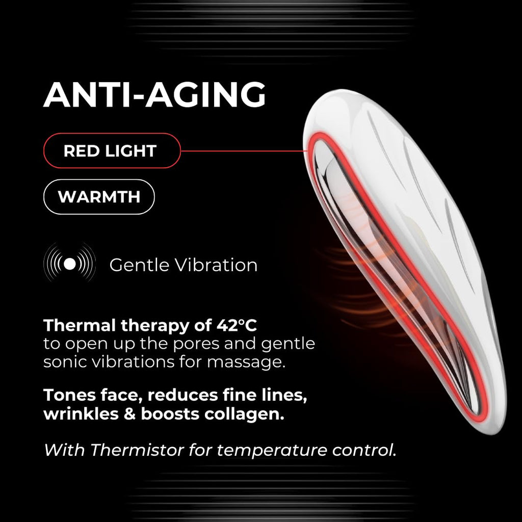 Numour G.O.A.T Smart Electric Gua Sha Handheld Face Massager Machine For Facial | EMS Technology with LED Purple, Blue & Red Light Therapy for Face | Sonic Pulsations, Hot & Cold Massage | Anti-Aging, Acne Clearing, Skin Repair