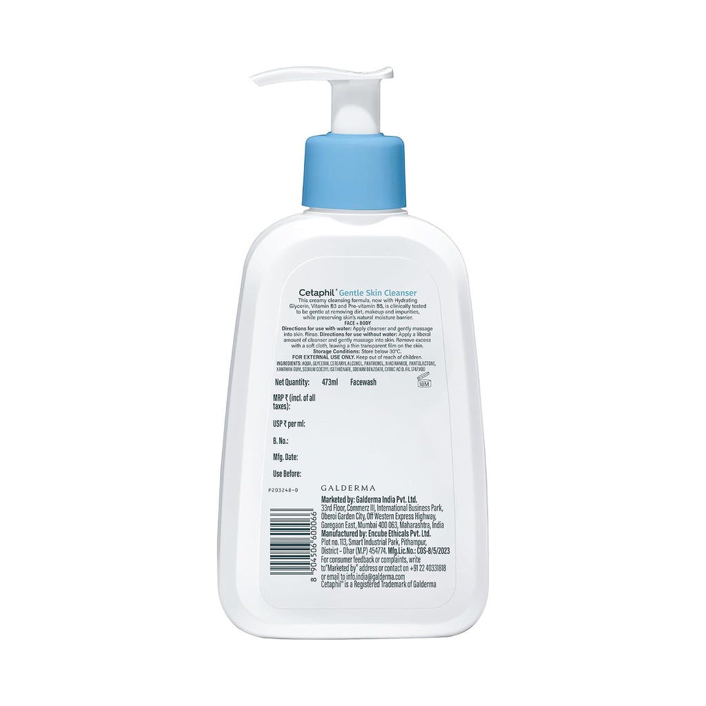 Cetaphil Gentle Skin Hydrating Face Wash 236ml, Paraben Free, Sulphate-Free Gentle Skin Hydrating Cleanser with Niacinamide, Vitamin B5 for Dry to Normal, Sensitive Skin