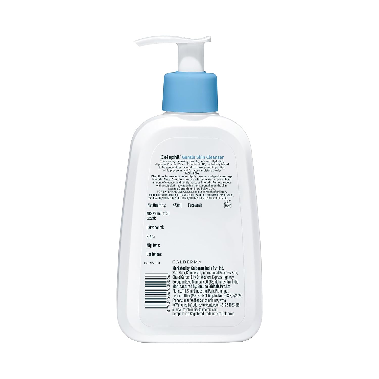 Cetaphil Gentle Skin Hydrating Face Wash 236ml, Paraben Free, Sulphate-Free Gentle Skin Hydrating Cleanser with Niacinamide, Vitamin B5 for Dry to Normal, Sensitive Skin