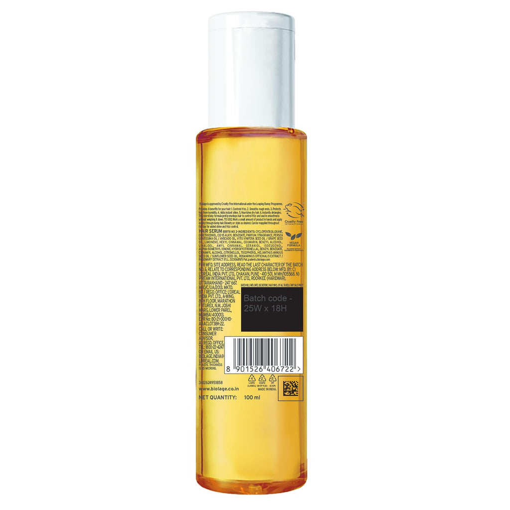 Biolage Smooth Proof 6-in-1 Hair Serum for Deep Smoothening and Frizzy Hair with Avocado and Grape Seed Oil for 72HR Frizz Control for Women and Men Vegan and Cruelty-Free​