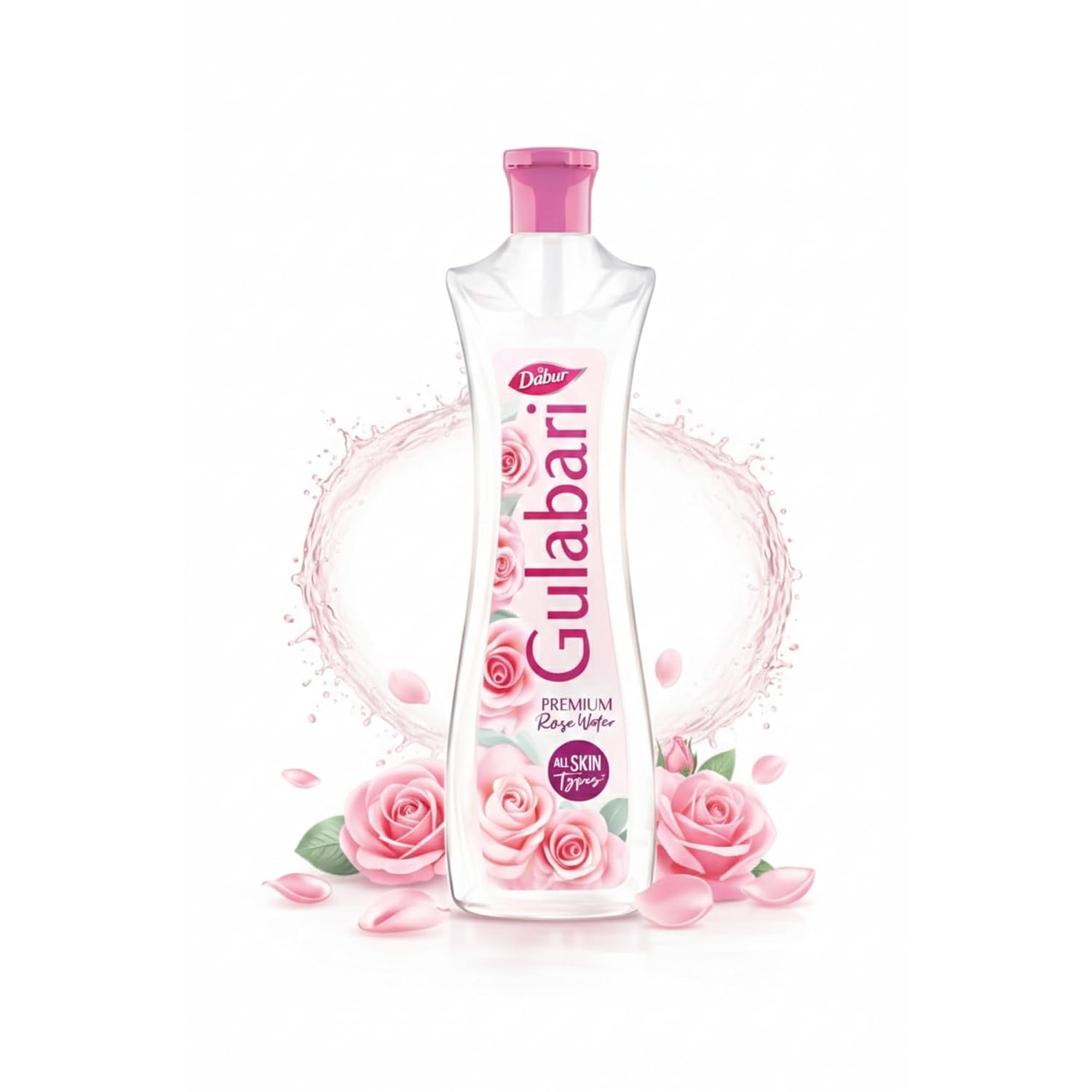 Dabur Gulabari Premium Rose Water/Face Toner - 400ml | No Paraben | Alcohol Free | Cleanses, Hydrates & Moisturises Skin | Balances & Restores Skin's pH Levels | For All Skin Types