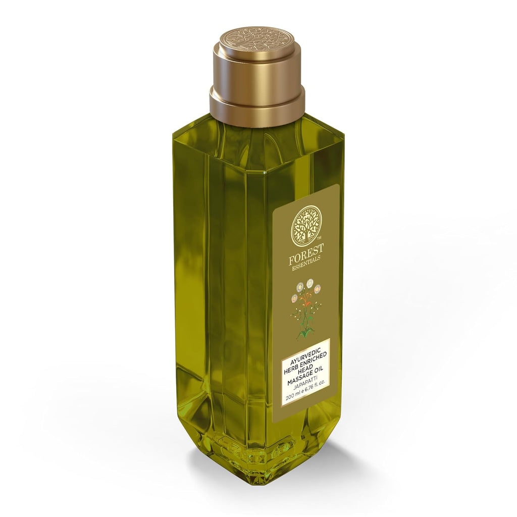 Forest Essentials Japapatti Head Massage Oil | Ayurvedic Hair Oil for Hair Growth & Dry Frizzy Hair | Ideal for Dry, Chemically Treated Hair