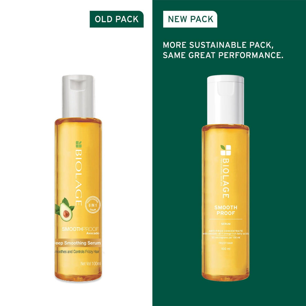 Biolage Smooth Proof 6-in-1 Hair Serum for Deep Smoothening and Frizzy Hair with Avocado and Grape Seed Oil for 72HR Frizz Control for Women and Men Vegan and Cruelty-Free​