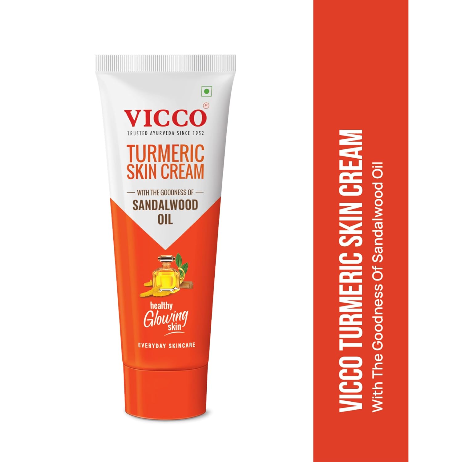 Vicco Turmeric Skin Cream | With Turmeric & Sandalwood Oil for Glowing Skin I Acne Control & Natural Glow I Trusted Ayurvedic Care for Long-Lasting Healthy Skin| [ 70gm | Pack of 2 ]