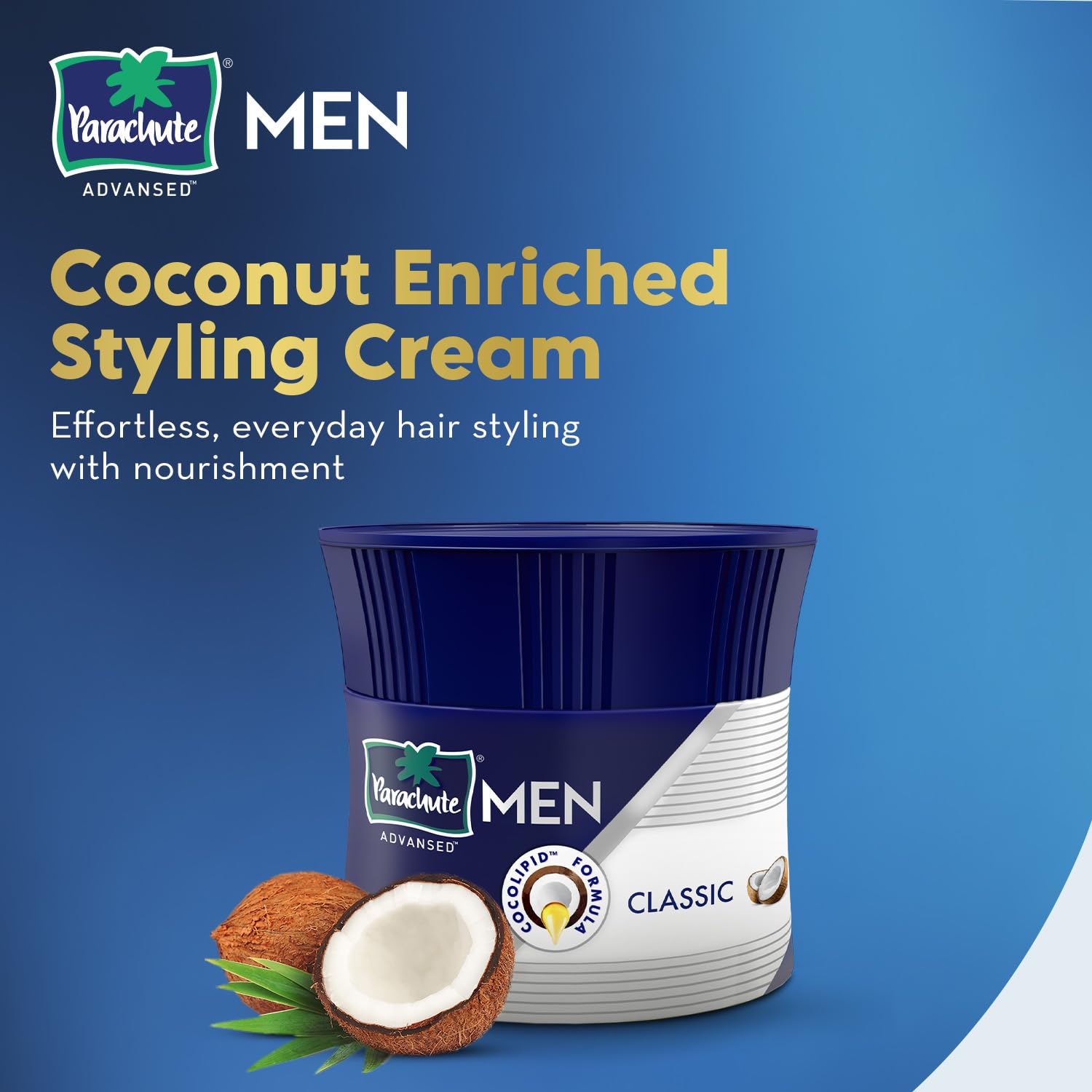 Parachute Advansed Hair Cream for Men, 100ml (Pack of 3)|Hair Cream After Shower |Non Sticky Oil Replacement Hair Cream |Goodness of Coconut