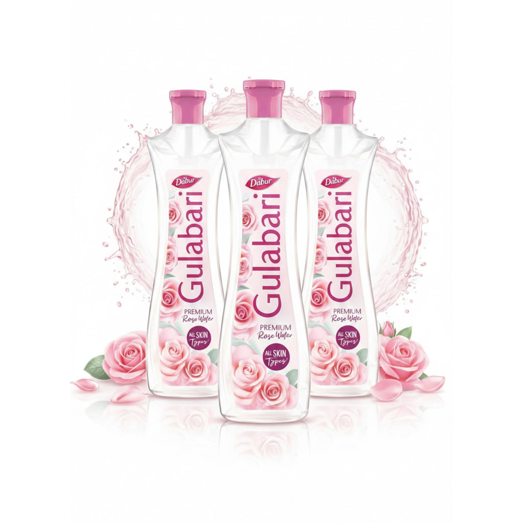 Dabur Gulabari Premium Rose Water/Face Toner - 400ml | No Paraben | Alcohol Free | Cleanses, Hydrates & Moisturises Skin | Balances & Restores Skin's pH Levels | For All Skin Types