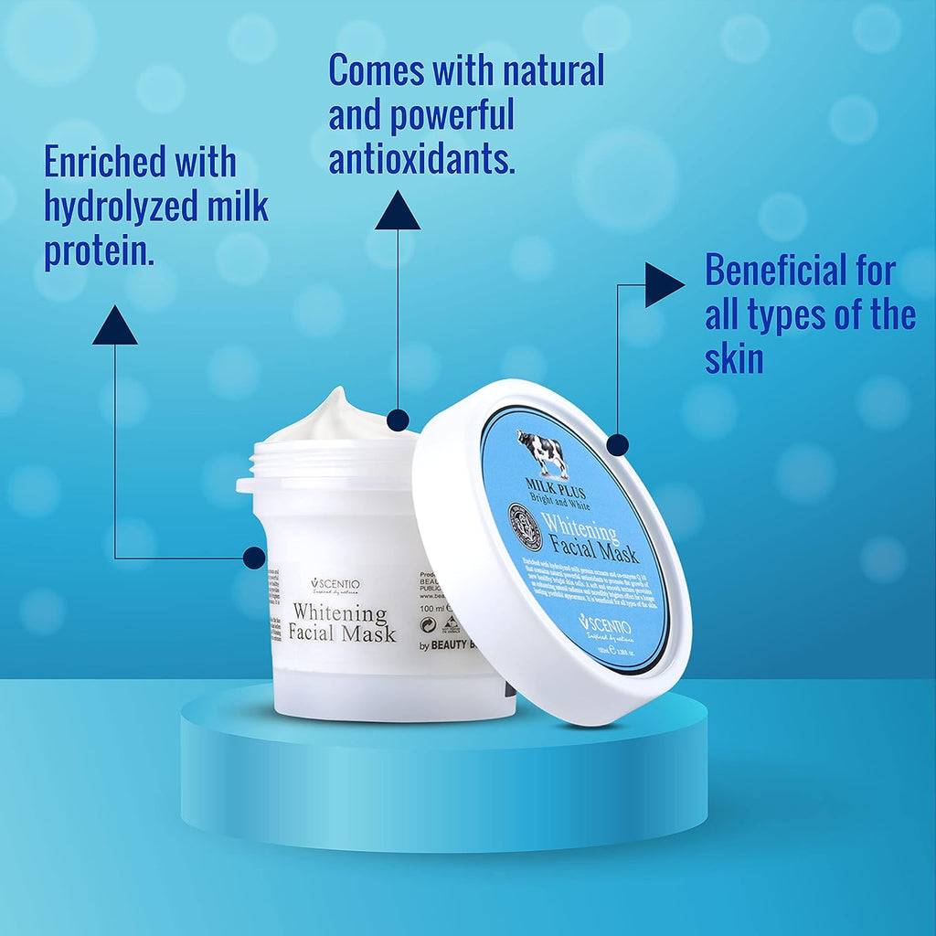 Scentio Milk Plus Organic Whitening Facial Mask 100 ML (Made In Thailand)