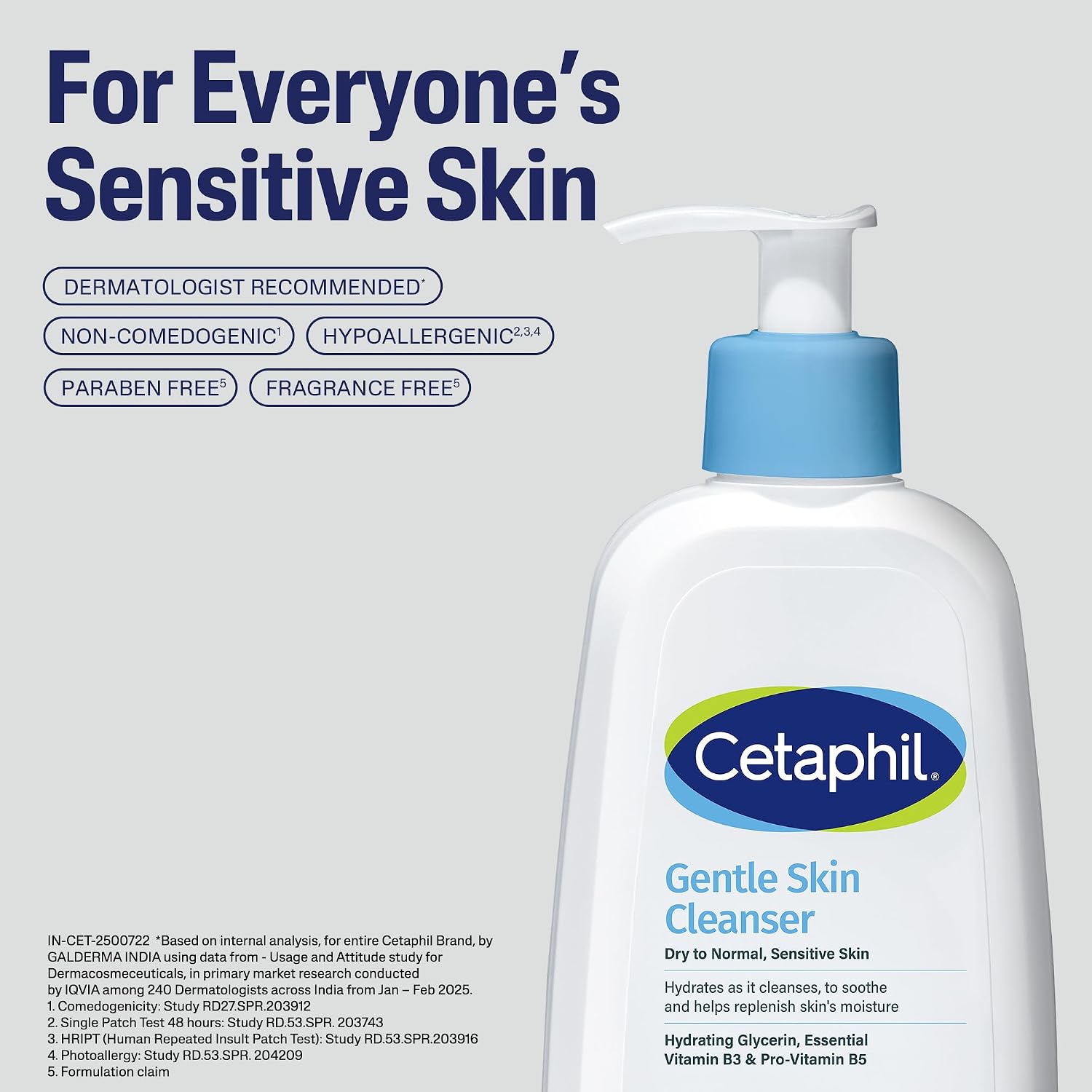 Cetaphil Gentle Skin Hydrating Face Wash 236ml, Paraben Free, Sulphate-Free Gentle Skin Hydrating Cleanser with Niacinamide, Vitamin B5 for Dry to Normal, Sensitive Skin
