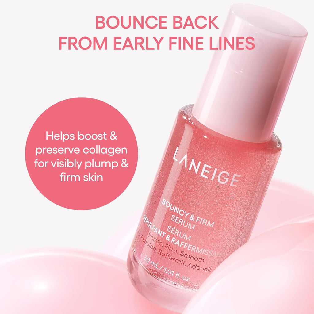 Laneige Bouncy & Firm Radiance Boosting Serum with Peony & Collagen and Peptides for Hydrated and Firm Skin | Instant Glow