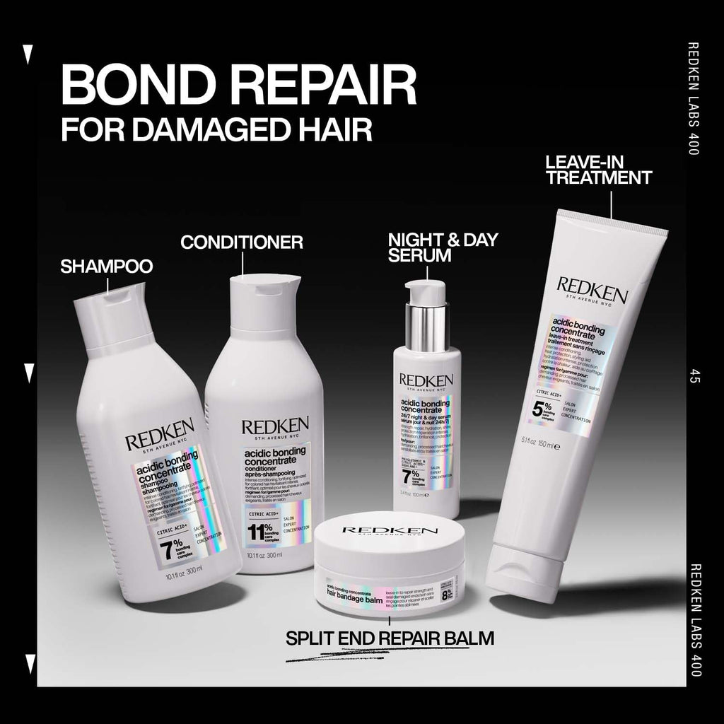 Redken Acidic Bonding Concentrate Bond Repair Leave-in Treatment, 150 ml | Professional Bond Strengthening Leave-in Treatment and Heat Protectant for smoother, frizz-free hair.