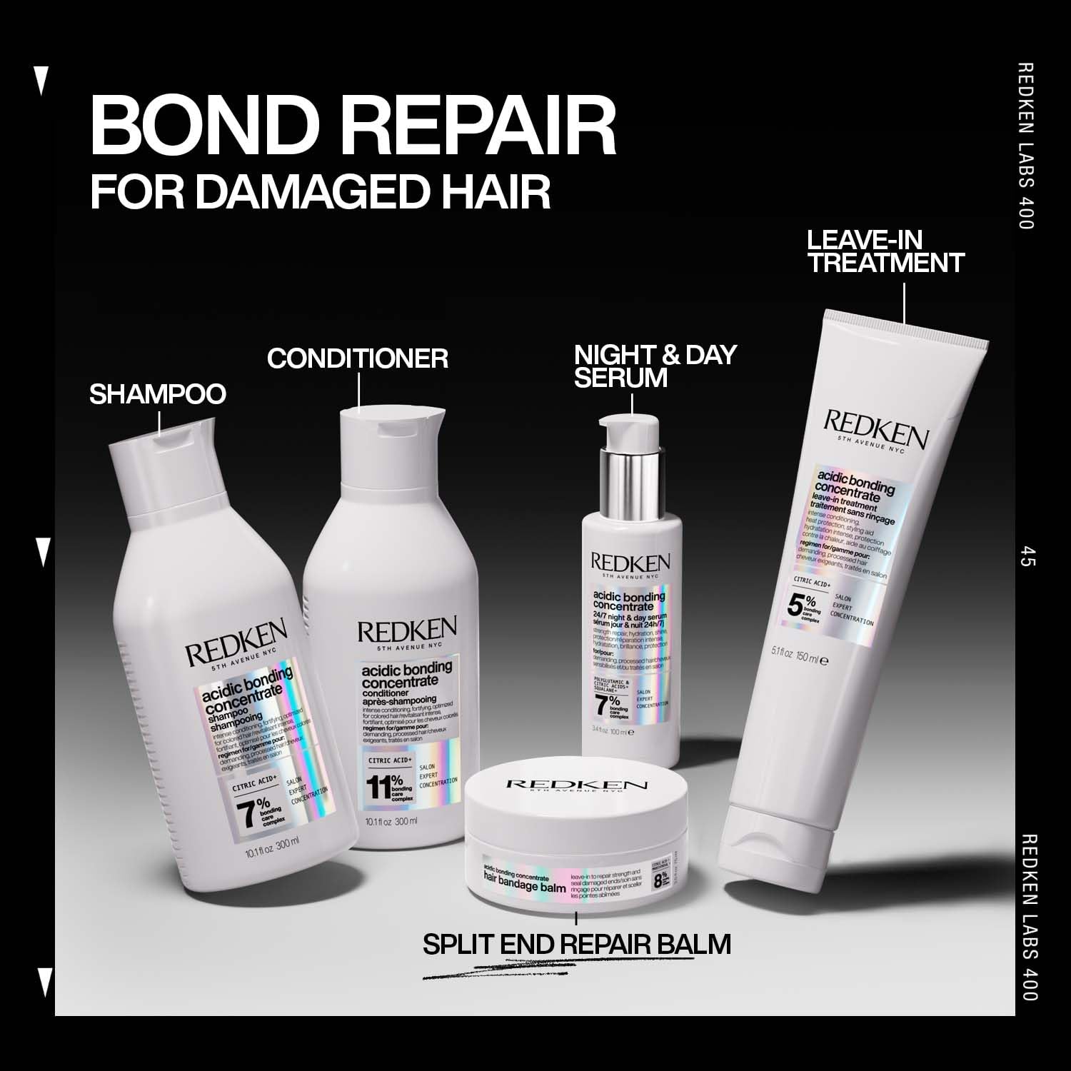 Redken Acidic Bonding Concentrate Bond Repair Leave-in Treatment, 150 ml | Professional Bond Strengthening Leave-in Treatment and Heat Protectant for smoother, frizz-free hair.