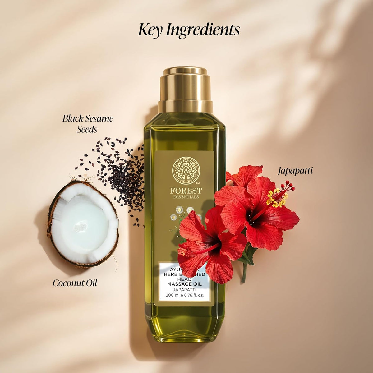 Forest Essentials Japapatti Head Massage Oil | Ayurvedic Hair Oil for Hair Growth & Dry Frizzy Hair | Ideal for Dry, Chemically Treated Hair