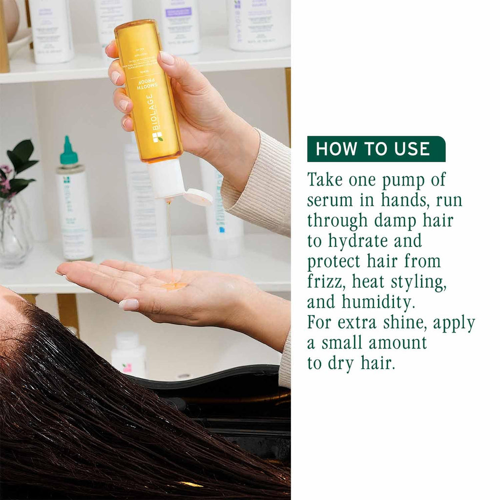 Biolage Smooth Proof 6-in-1 Hair Serum for Deep Smoothening and Frizzy Hair with Avocado and Grape Seed Oil for 72HR Frizz Control for Women and Men Vegan and Cruelty-Free​