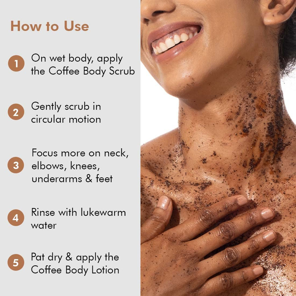 mCaffeine Exfoliating Coffee Body Scrub for Soft-Smooth Skin & Tan Removal | For Women & Men | De-Tan Bathing Scrub with Coconut Oil | Removes Dirt & Dead Skin from Neck, Knees, Elbows & Arms | All Skin Types - 55gm