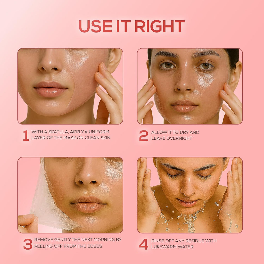 RENEE Pink Therapy Collagen Night Wrapping Face Mask | For Young, Hydrated Skin | Texture & Elasticity | Improves Skin Barrier | Hyaluronic Acid & Niacinamide Infused | 50 ml