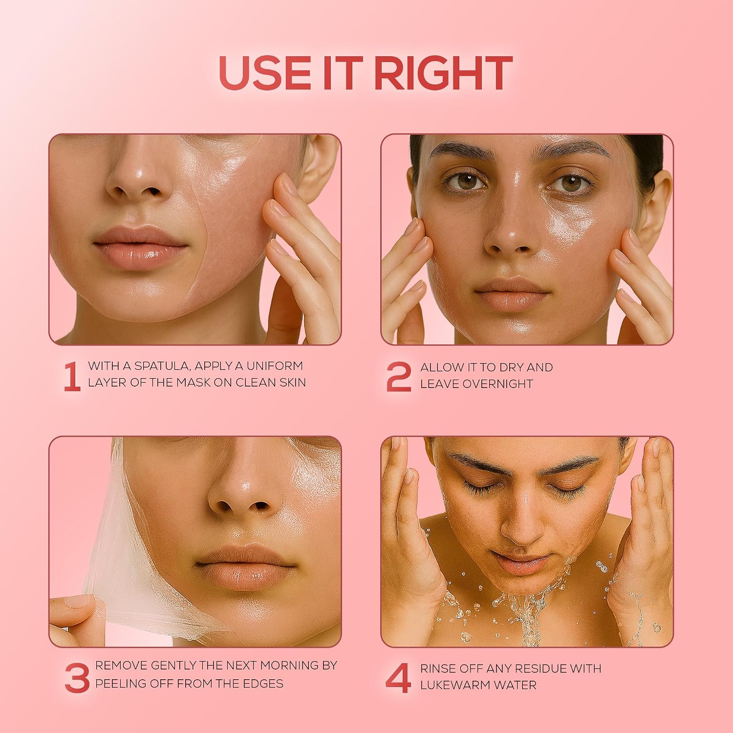 RENEE Pink Therapy Collagen Night Wrapping Face Mask | For Young, Hydrated Skin | Texture & Elasticity | Improves Skin Barrier | Hyaluronic Acid & Niacinamide Infused | 50 ml