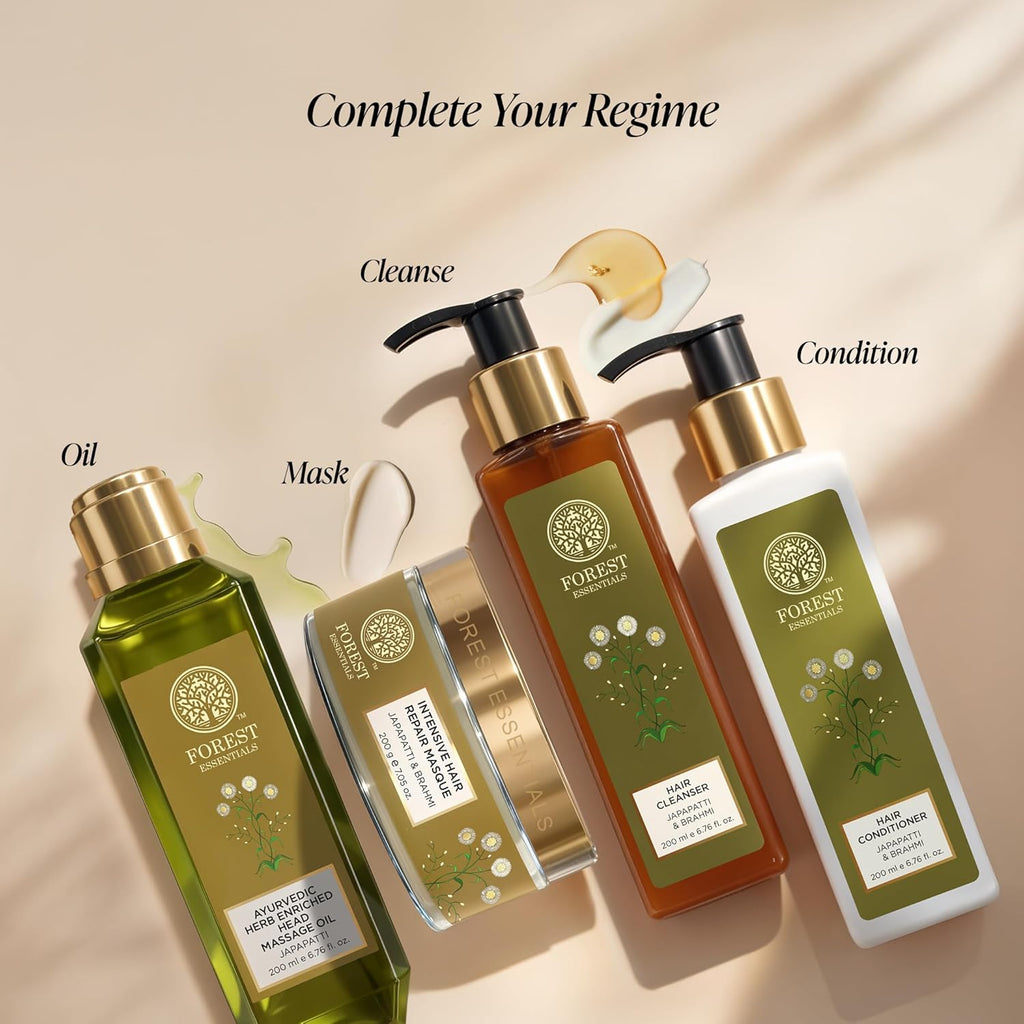 Forest Essentials Japapatti Head Massage Oil | Ayurvedic Hair Oil for Hair Growth & Dry Frizzy Hair | Ideal for Dry, Chemically Treated Hair