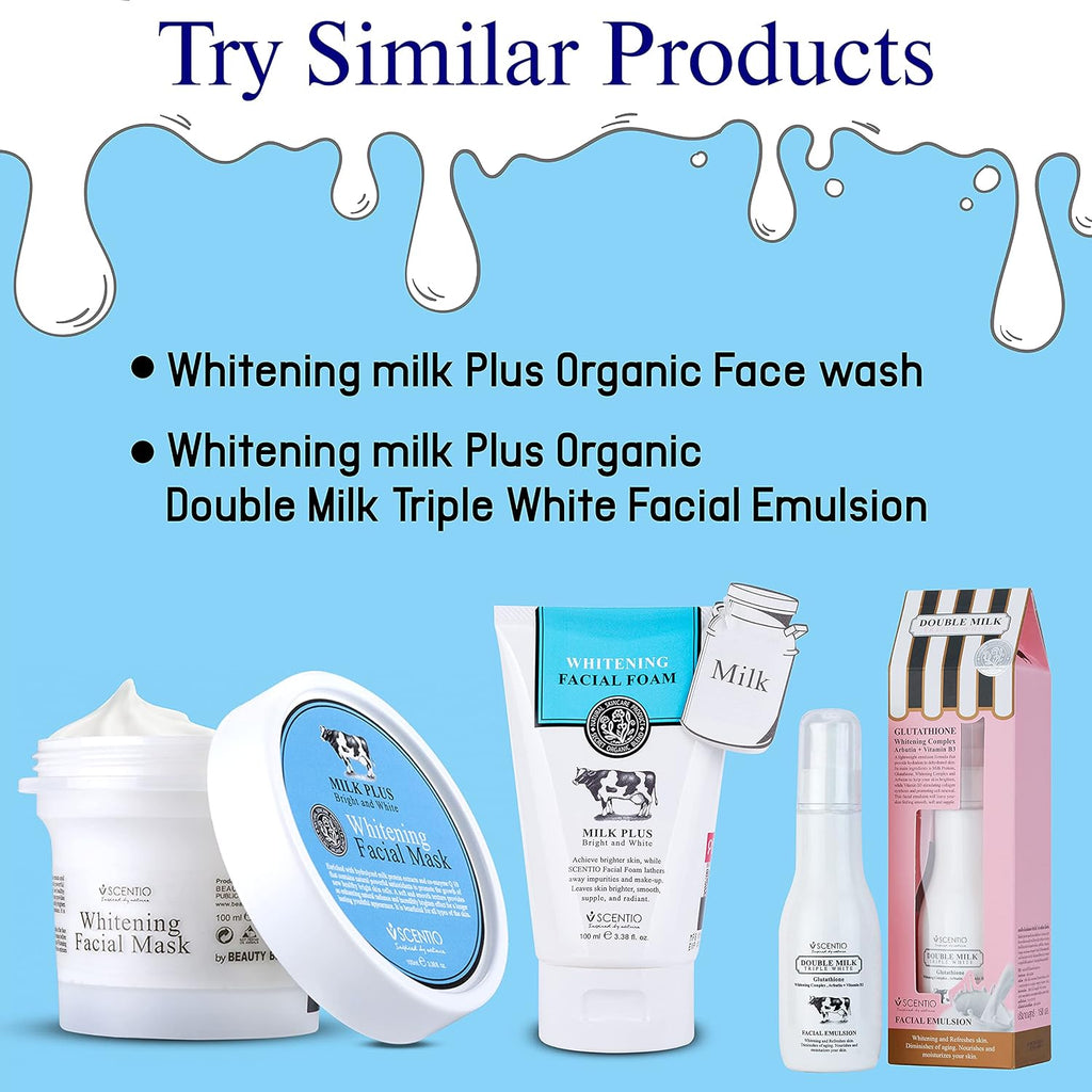 Scentio Milk Plus Organic Whitening Facial Mask 100 ML (Made In Thailand)
