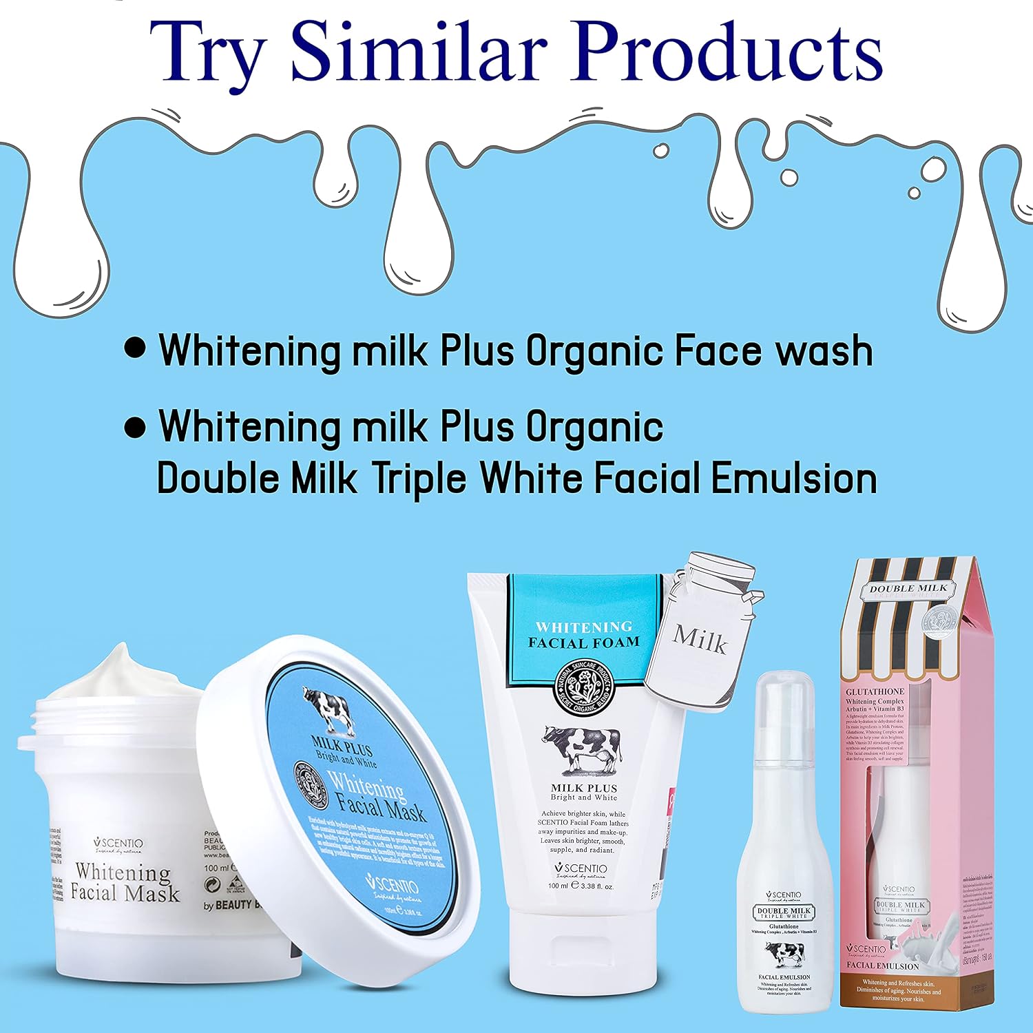 Scentio Milk Plus Organic Whitening Facial Mask 100 ML (Made In Thailand)