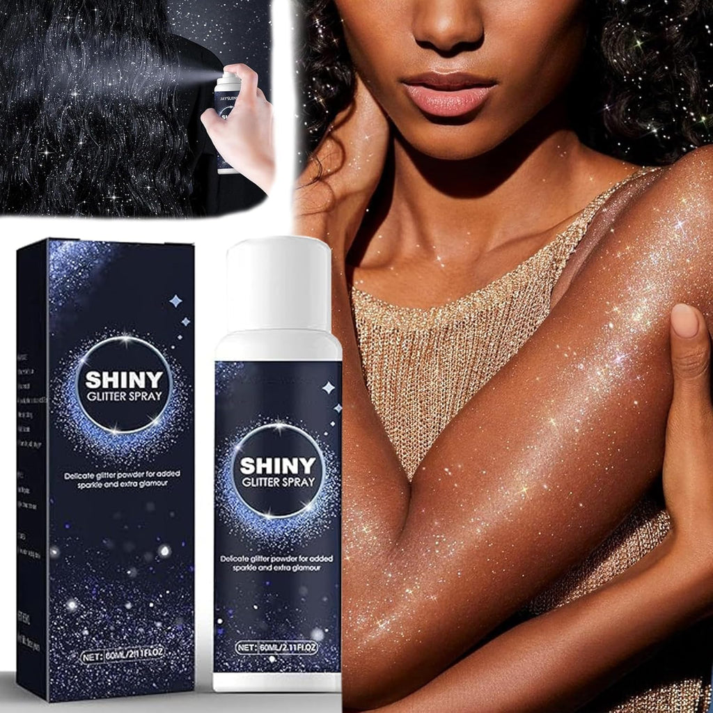 SNDYI Professional Glitter Hair Spray, Glitter Spray For Body, Hair And Cloth, Long Lasting Shiny Unlimited Charm, Waterproof, Holographic, Nightclub Starry Glitter for Clothing,Club, Prom,Party 100ML, (Silver)